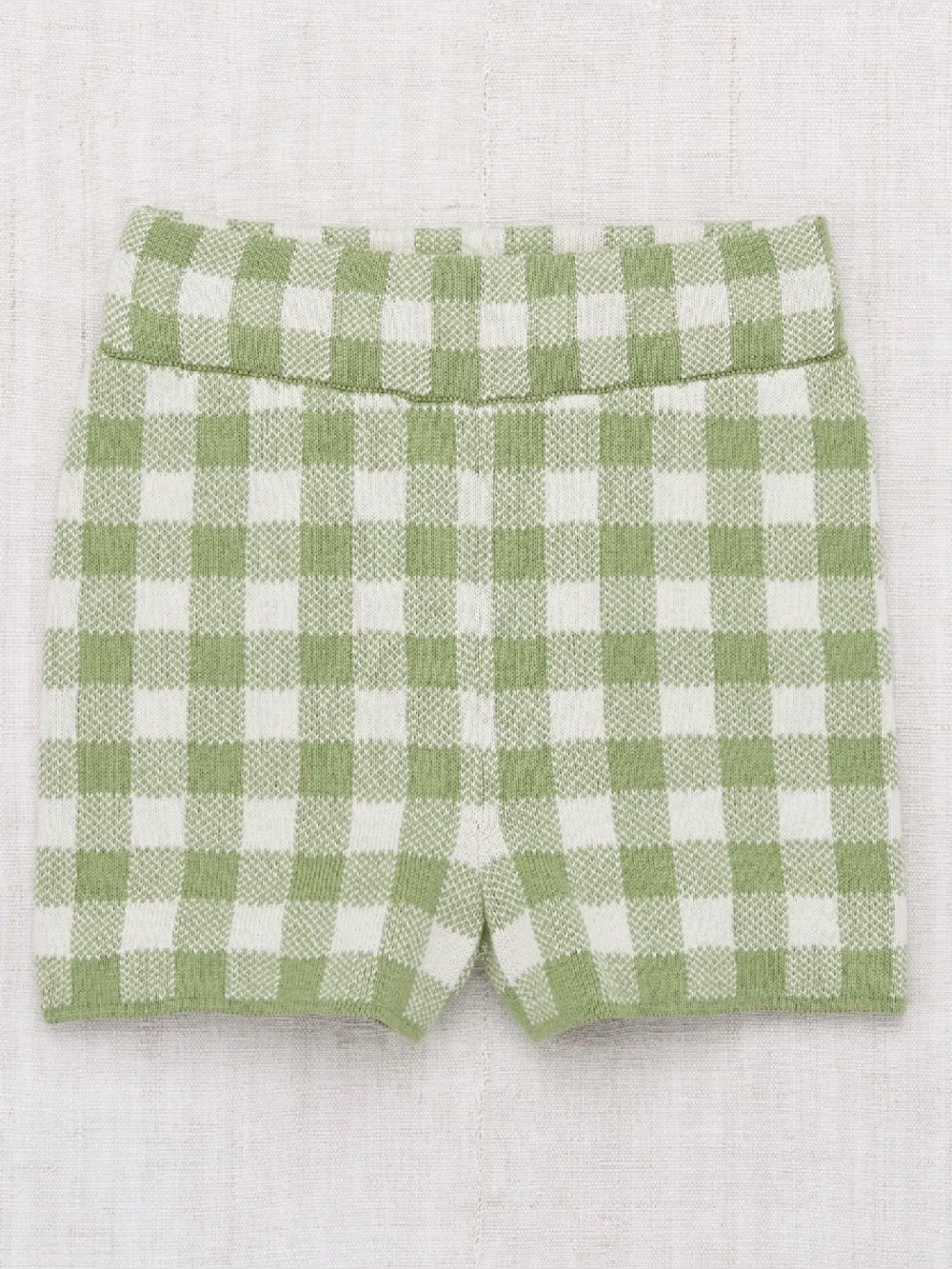 Misha & Puff Kids Green Gingham Knit Shorts